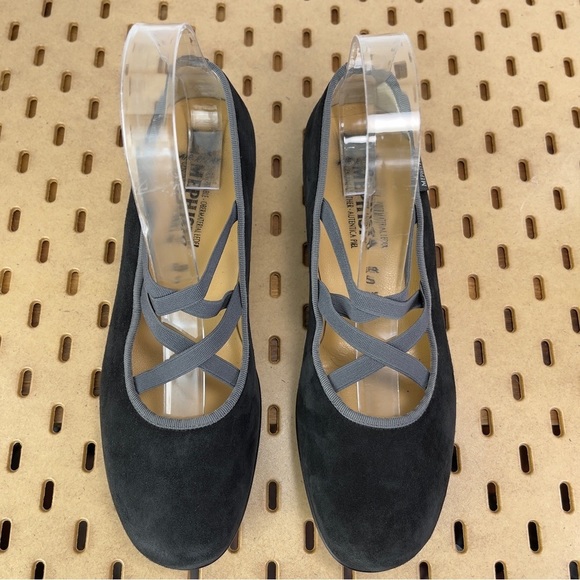 Mephisto Women’s Bayka Strappy Mary Jane Black Suede Low Wedge Size 7.5 - Picture 7 of 9